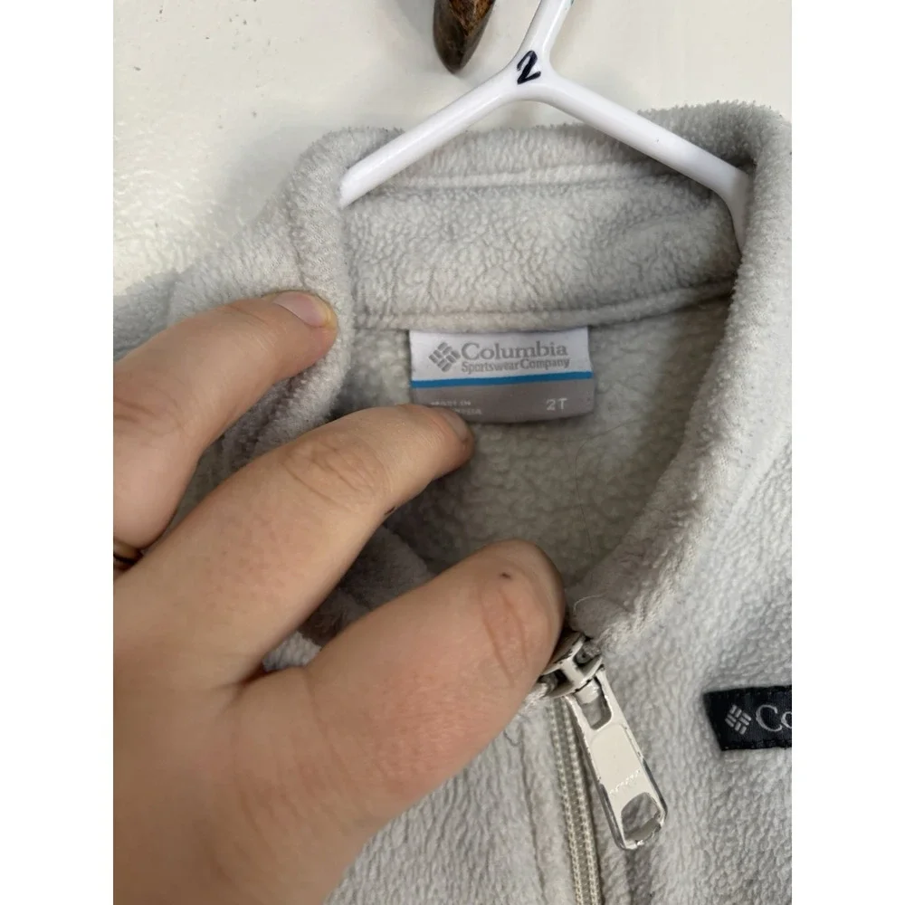 Columbia Toddler Fleece Light Gray Jacket‎ Zip Up 2T Gender Neutral
